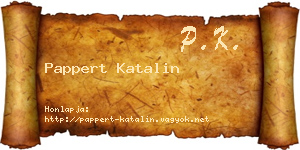 Pappert Katalin névjegykártya